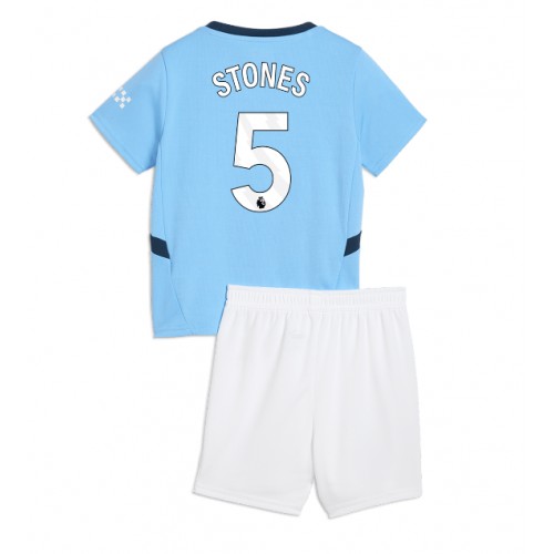 Fotbalové Dres Manchester City John Stones #5 Dětské Domácí 2024-25 Krátký Rukáv (+ trenýrky)